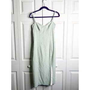 Louna Blue White Gingham Sweetheart Crepe Midi Dress Women's Size X-Small XS